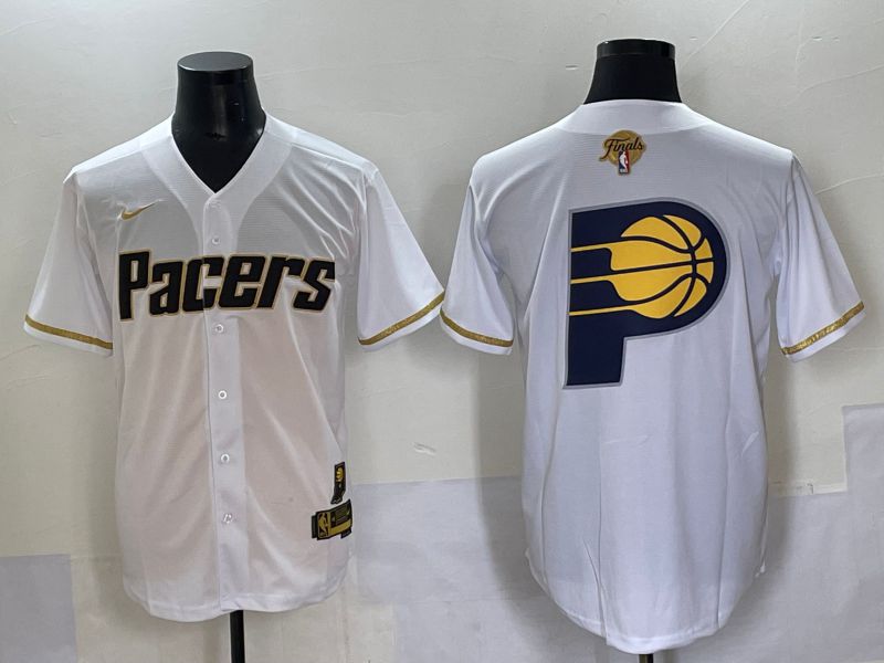 Men 2025 Indiana Pacers Blank White Joint Name NBA Jersey style 12->indiana pacers->NBA Jersey
